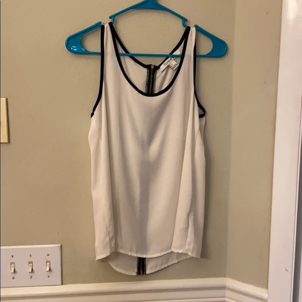 Sheer flowy white cami